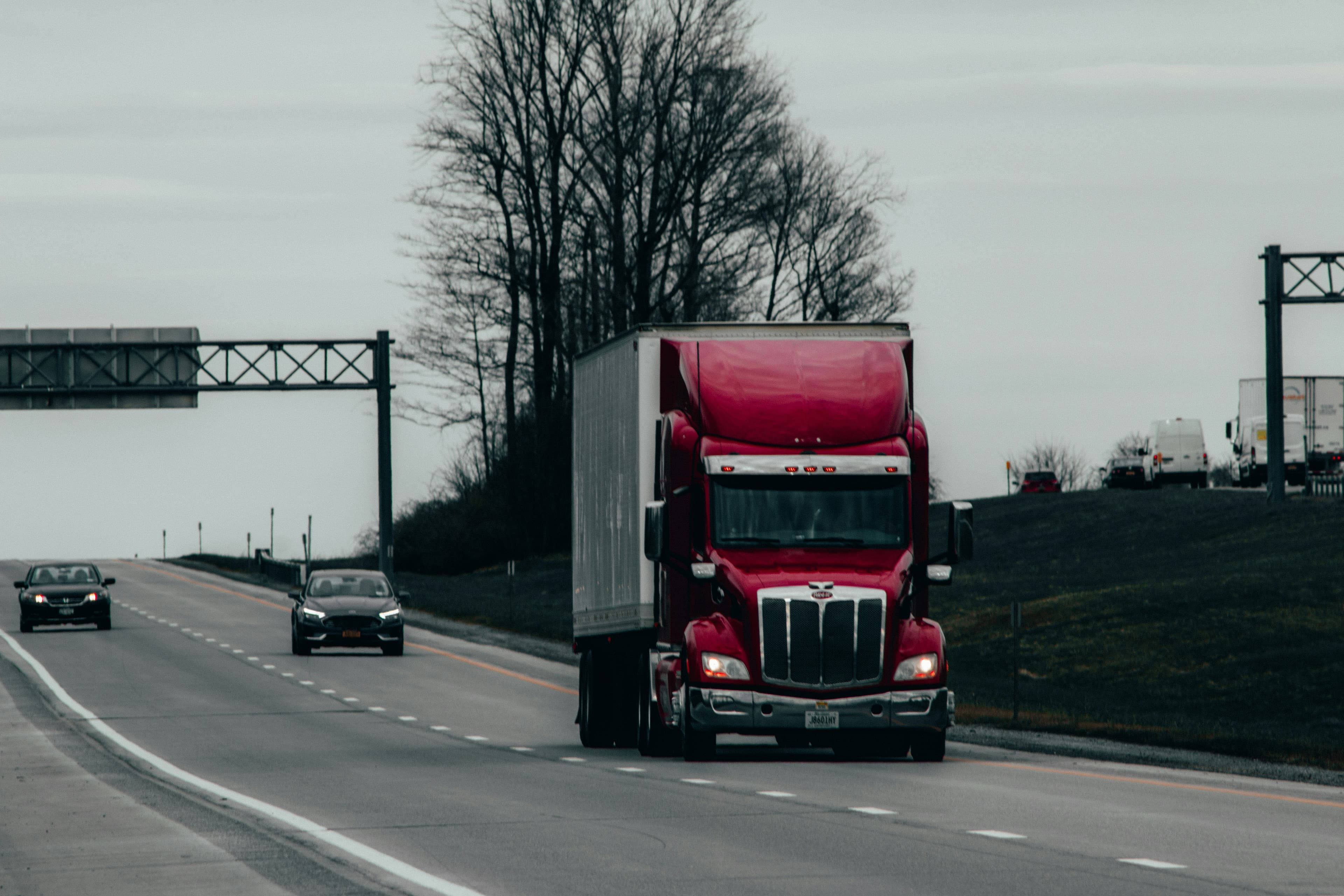 Truckload freight image for cross-border and scheduled service.